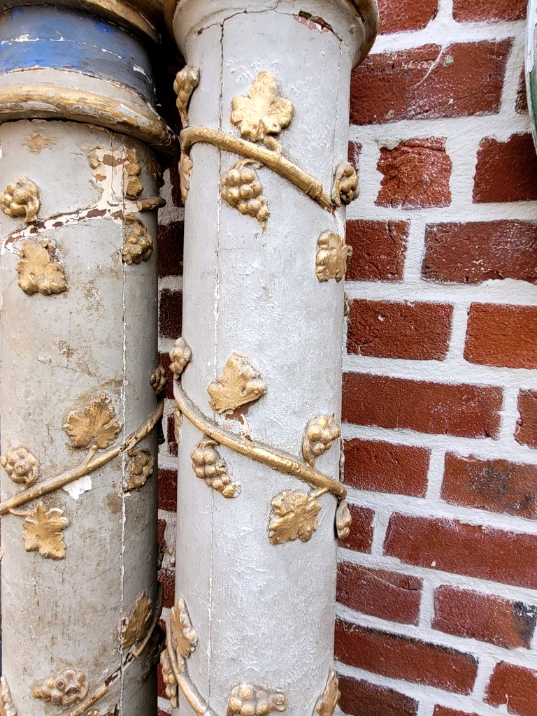 Pair Of Large Columns With Doric Capitals 1m81 - 18th Century-photo-1