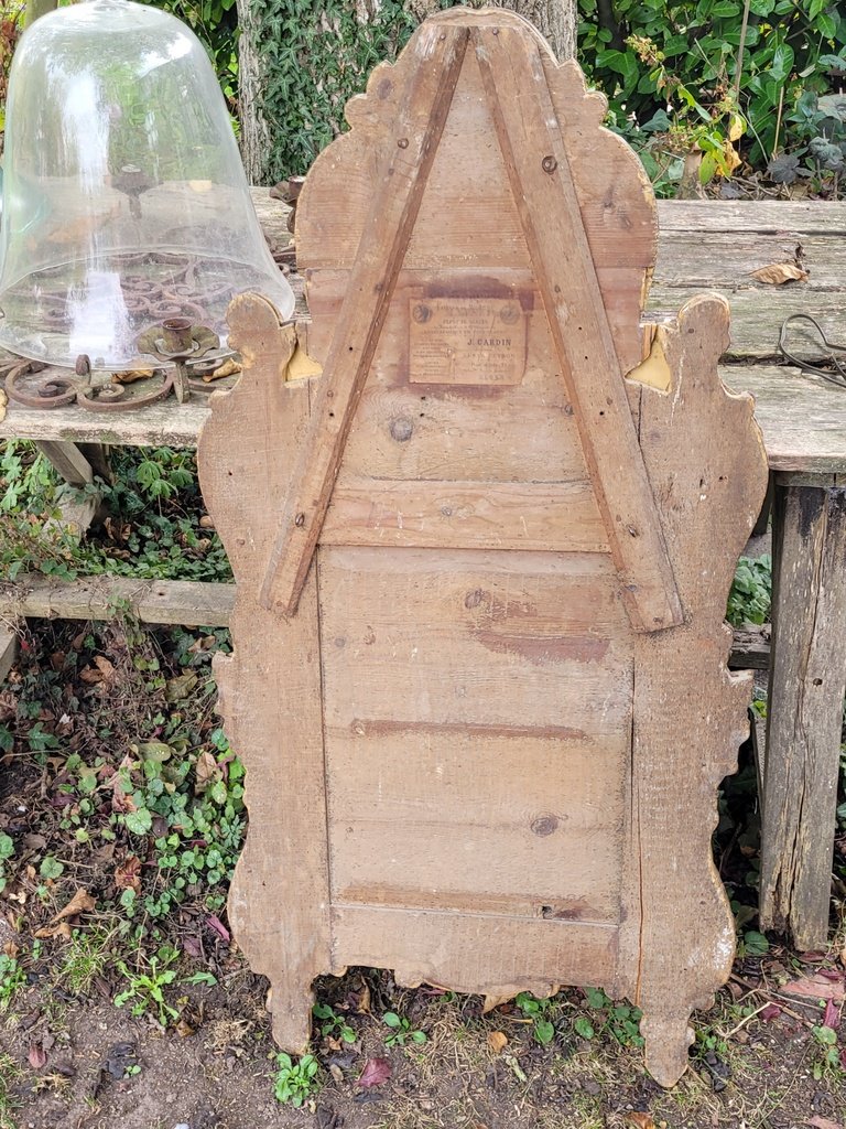Mirror With Glazing Beads Known As Beaucaire Provence In Gilded And Carved Wood - 18th Century Period-photo-4