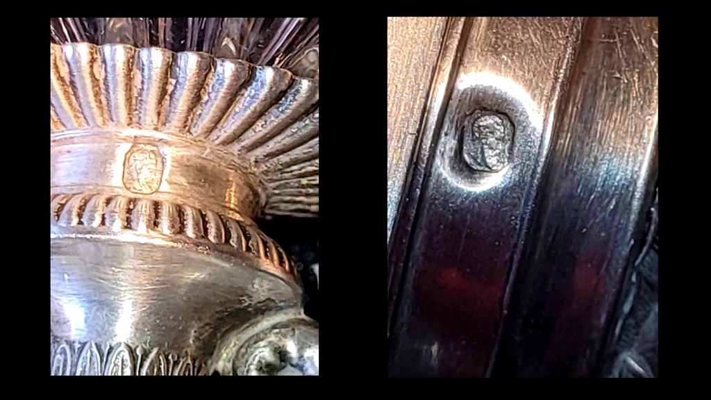 Huilier Vinaigrier &amp; Double Salerons en Argent Massif - Poin&ccedil;on Vieillard - D&eacute;but XIXe Si&egrave;cle-photo-7