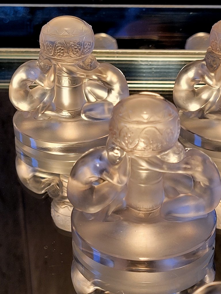 René Lalique "6 Menu Holders" In Signed Crystal - Created In 1924-photo-3