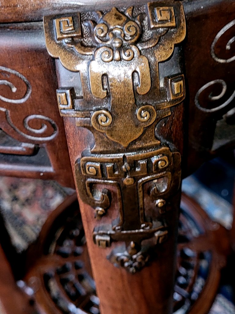 Grande Sellette en Noyer et Bronze doré -  Gabrielle Viardot ( 1830 -1904)-photo-3