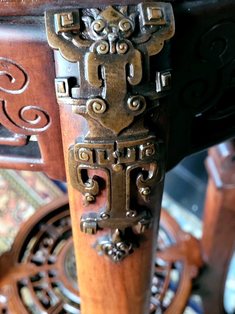 Grande Sellette en Noyer et Bronze doré -  Gabrielle Viardot ( 1830 -1904)-photo-2