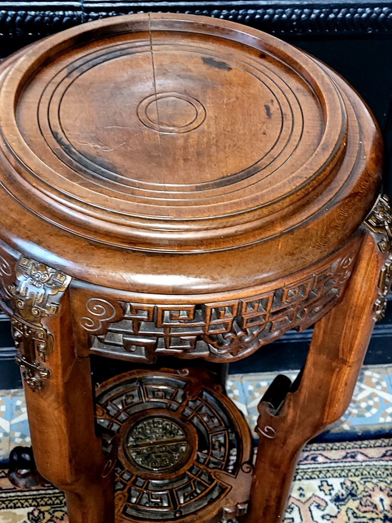 Grande Sellette en Noyer et Bronze doré -  Gabrielle Viardot ( 1830 -1904)-photo-5