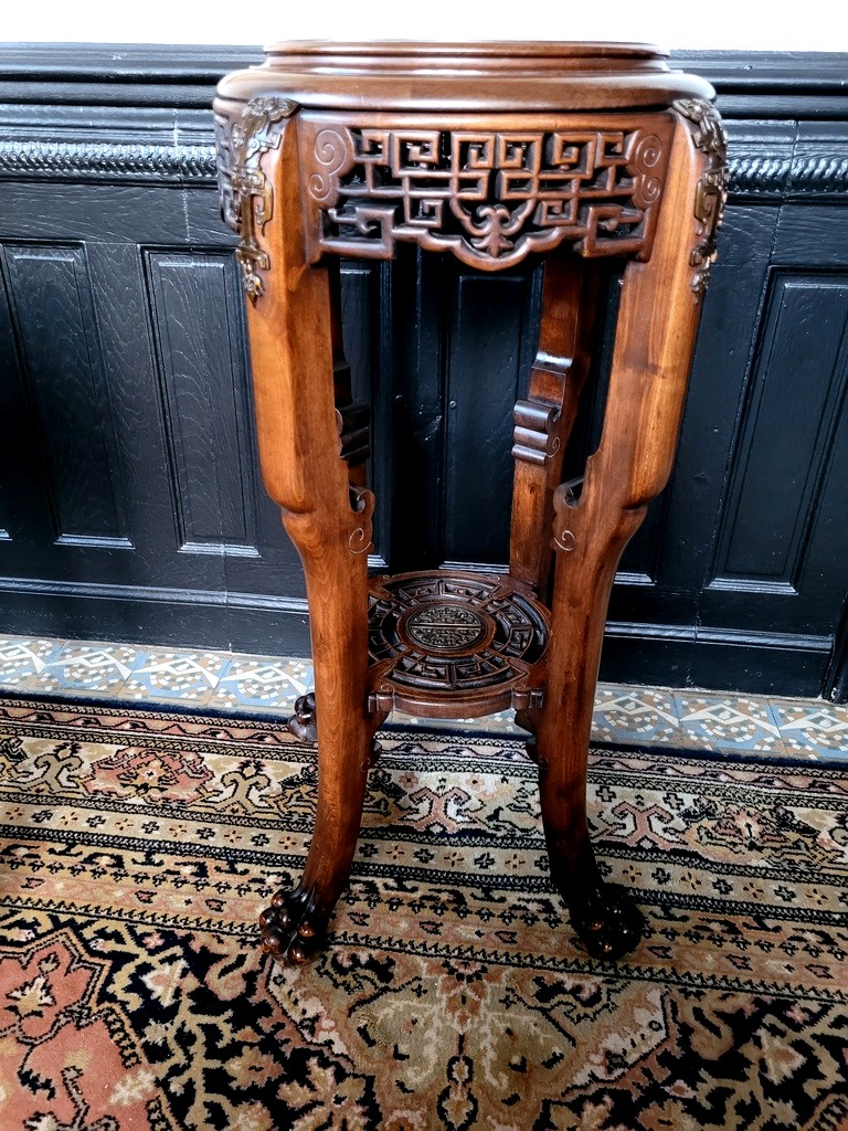 Grande Sellette en Noyer et Bronze doré -  Gabriel Viardot ( 1830 -1904)-photo-1