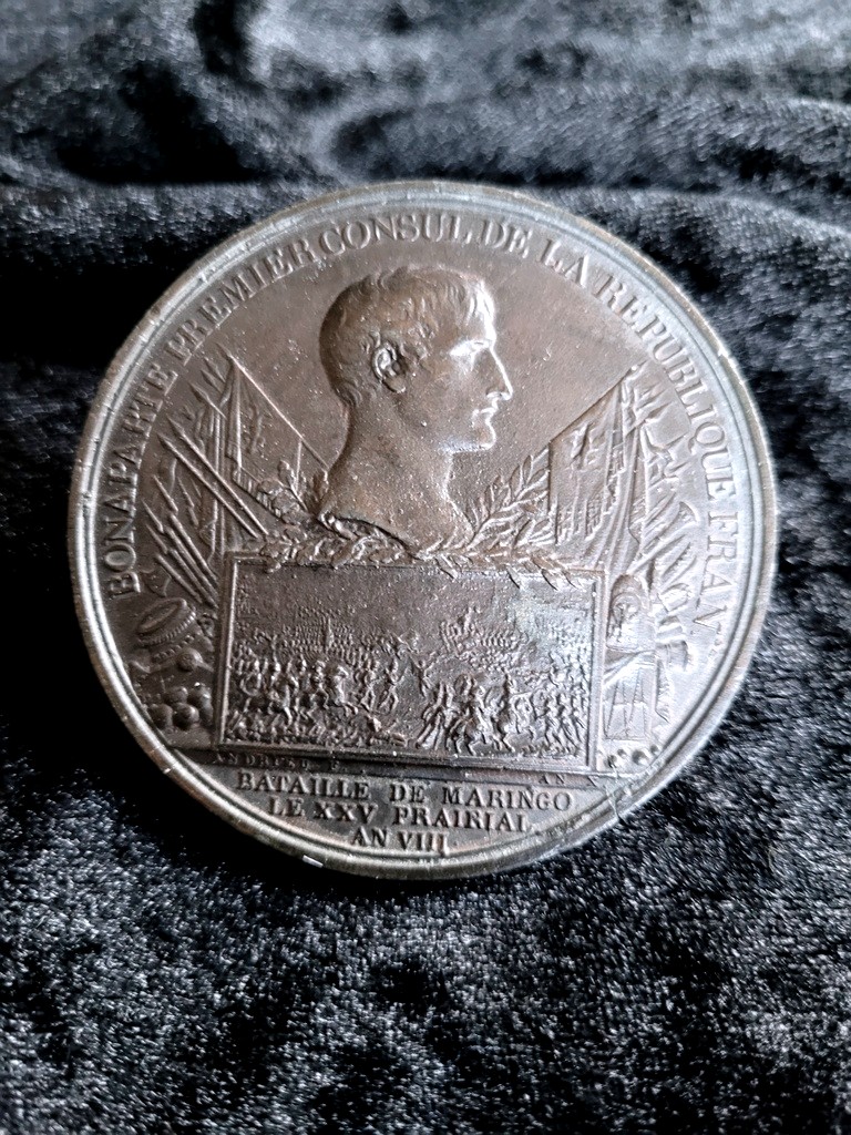 M&eacute;daille en Bronze  de la Bataille de Marengo et Passage du St Bernard - XXV Flor&eacute;al - An VIII 