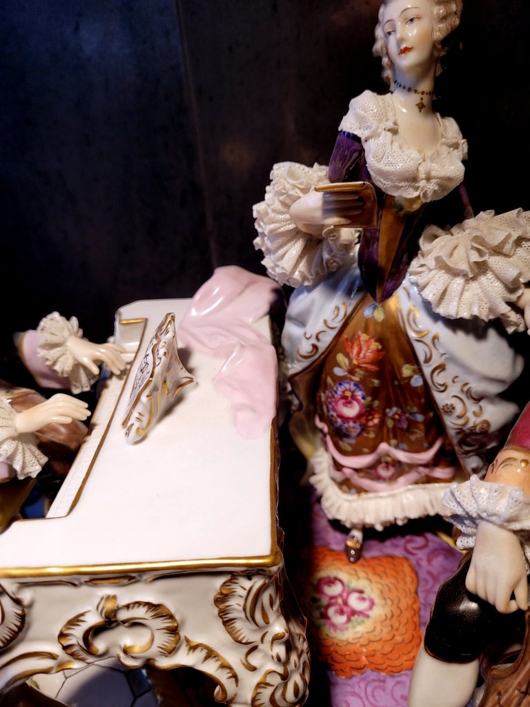 "musical Group" In German Porcelain From Rudolstadt-volkstedt - 19th Century-photo-3