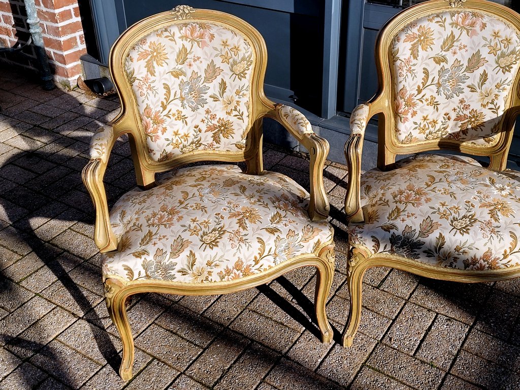 Pair Of Louis XV Cabriolet Chairs - 19th Century-photo-2