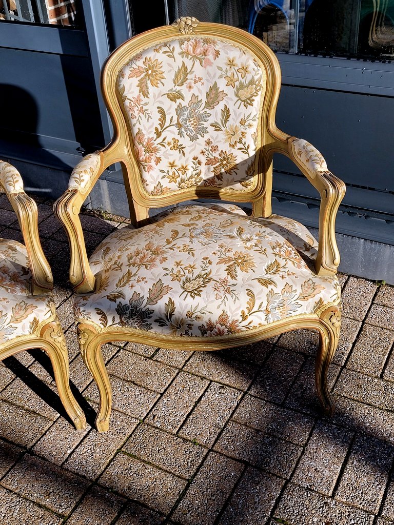 Pair Of Louis XV Cabriolet Chairs - 19th Century-photo-3