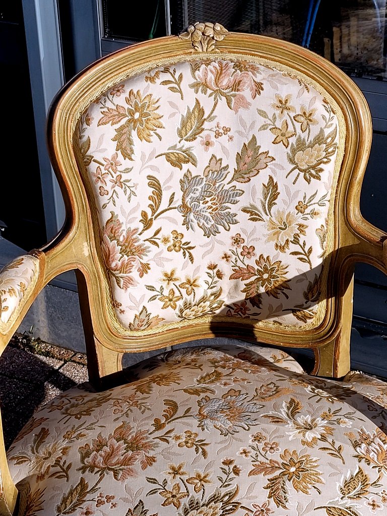Pair Of Louis XV Cabriolet Chairs - 19th Century-photo-4