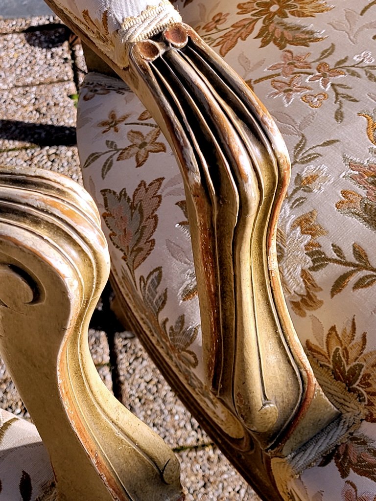 Pair Of Louis XV Cabriolet Chairs - 19th Century-photo-3