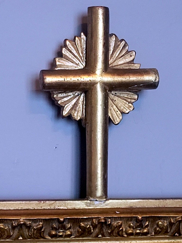  "christ On The Cross" Oil On Canvas Mounted On Panel - 17th Century -photo-3