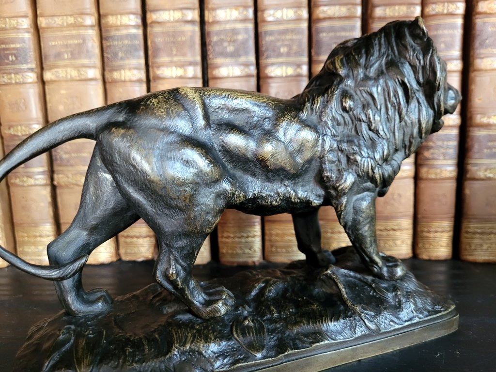 "walking Lion" Bronze Signed Joseph Victor Chemin (1825-1901) - 19th Century -photo-3