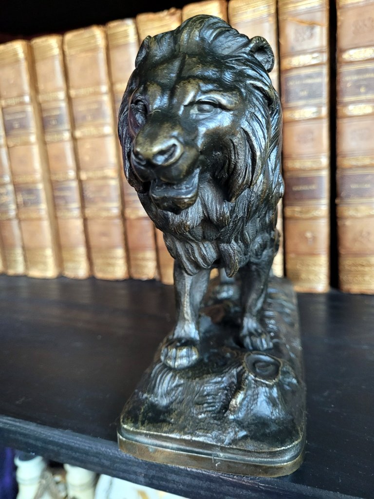 "walking Lion" Bronze Signed Joseph Victor Chemin (1825-1901) - 19th Century -photo-3