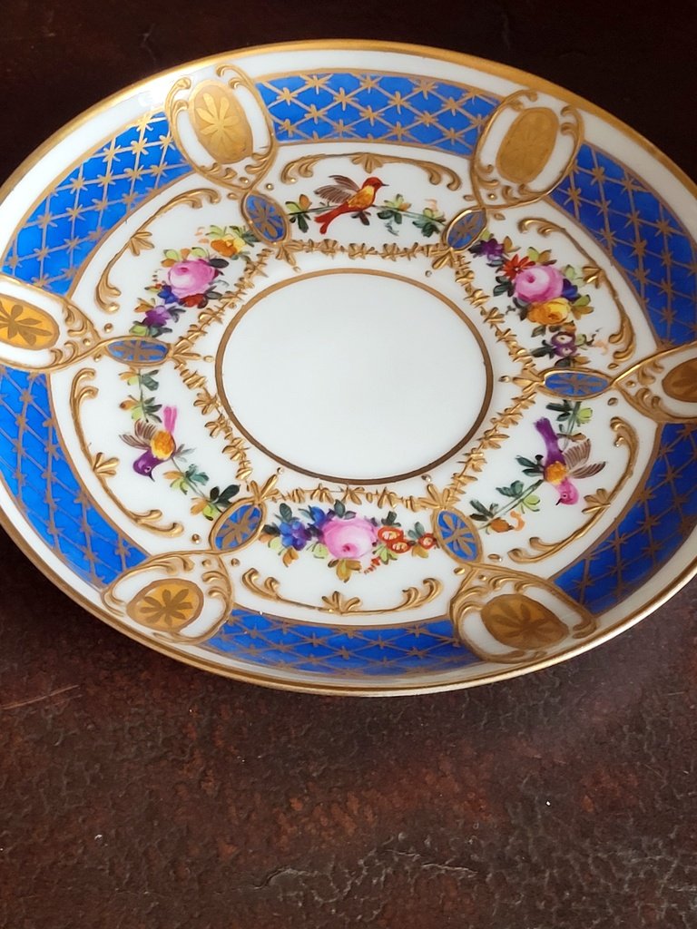 Tasse et  Sous Tasse en Porcelaine  signées de Jean Pouyat - Epoque XIXe Siècle-photo-2