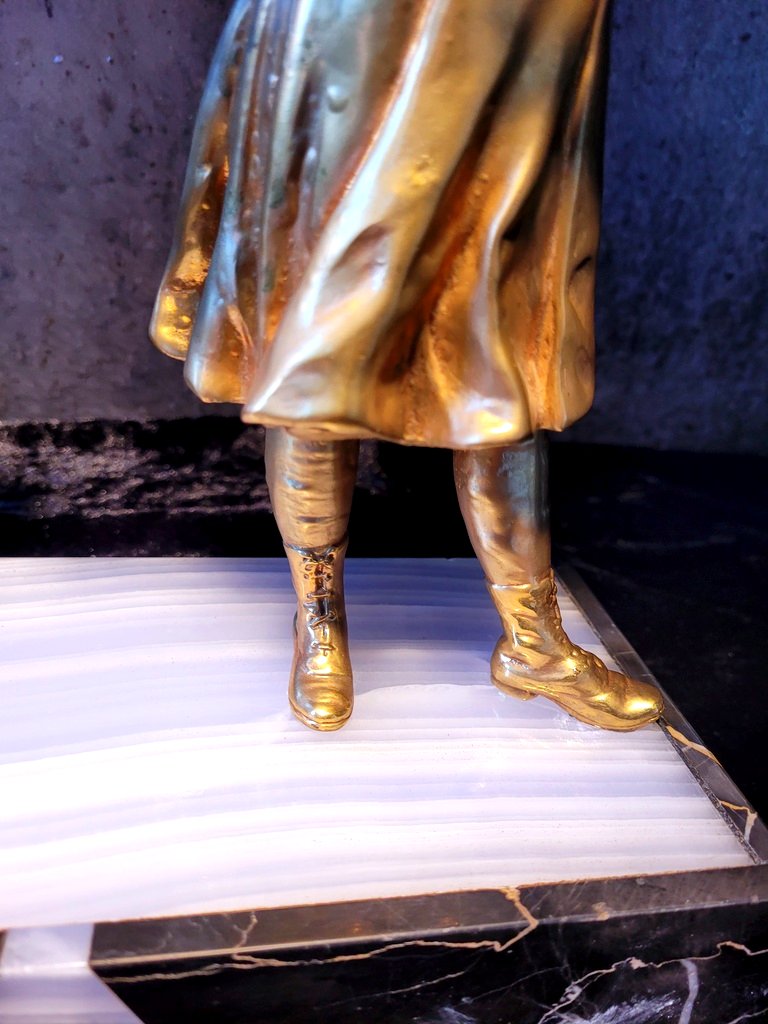 Agathon Léonard "the Musicians" Chryselephantine Sculpture With A Gilt Patina, Signed. 19th Century-photo-2