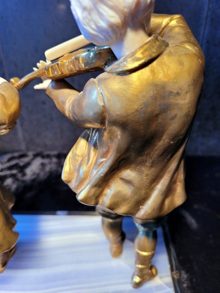 Agathon Léonard "the Musicians" Chryselephantine Sculpture With A Gilt Patina, Signed. 19th Century-photo-7