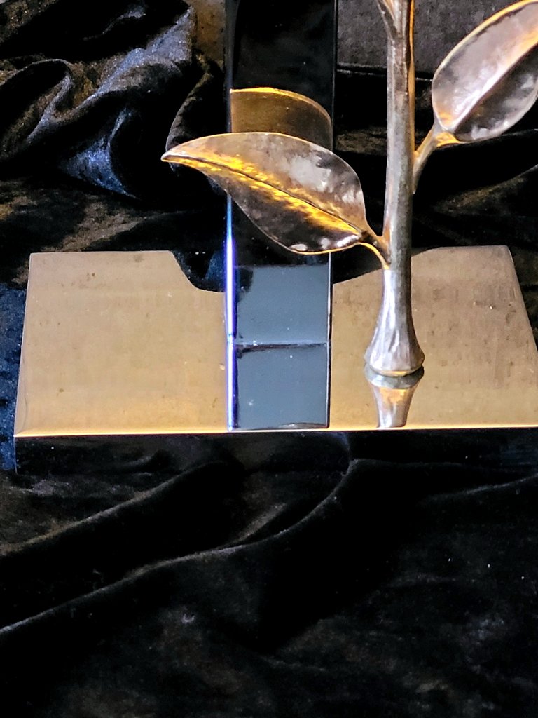Lamp With Chrome Base And Bronze Rose By Dlg Maison Charles - 1970s-photo-4