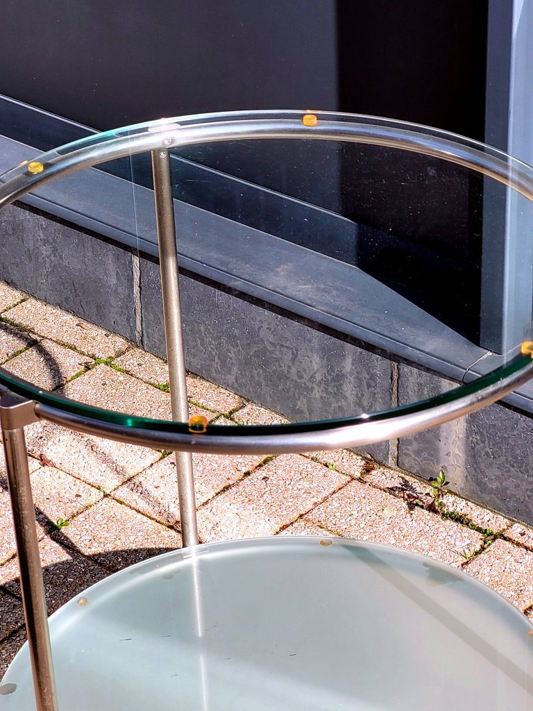 Desserte à Roulettes  à 2 Plateaux de Verre datant des Années 70 -photo-3