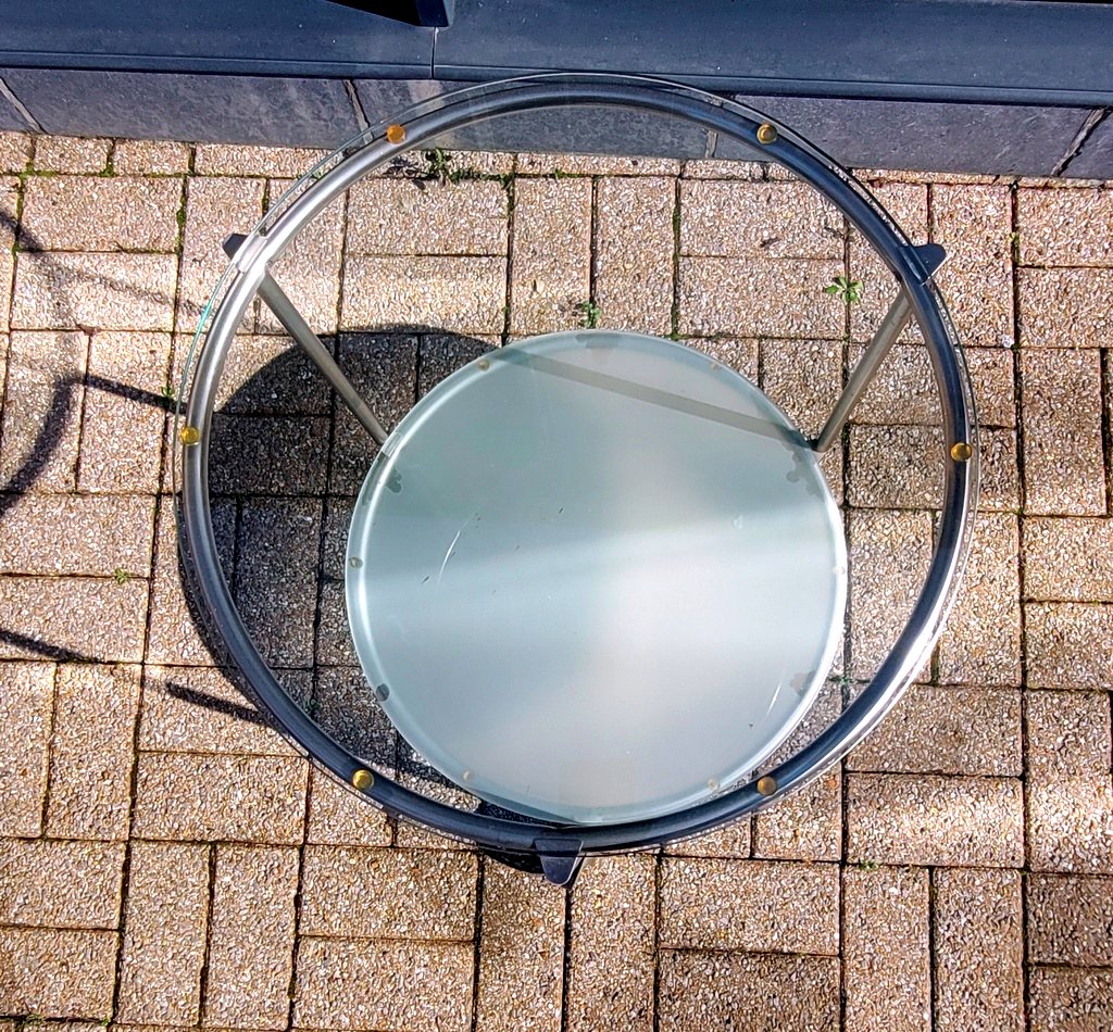 Desserte à Roulettes  à 2 Plateaux de Verre datant des Années 70 -photo-2