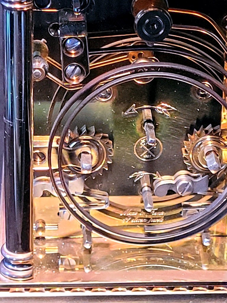  Pendule d'Officier " L'Ep&eacute;e "VENITIENNE &agrave; Phases de Lune - France - XXe Si&egrave;cle-photo-4