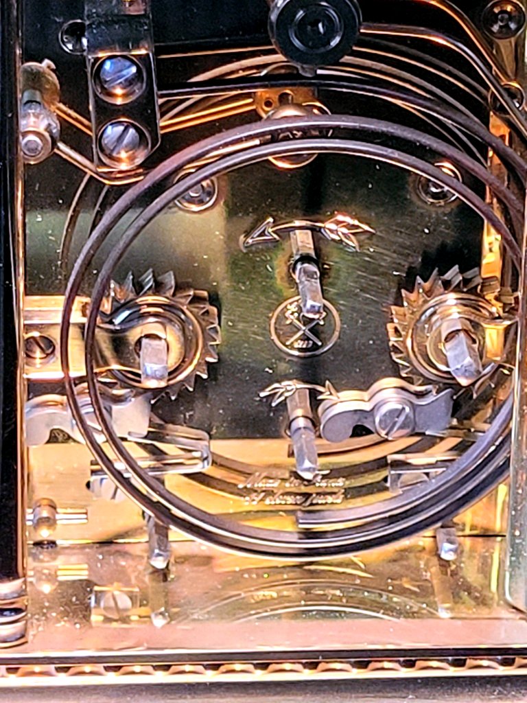  Pendule d'Officier " L'Ep&eacute;e "VENITIENNE &agrave; Phases de Lune - France - XXe Si&egrave;cle-photo-5