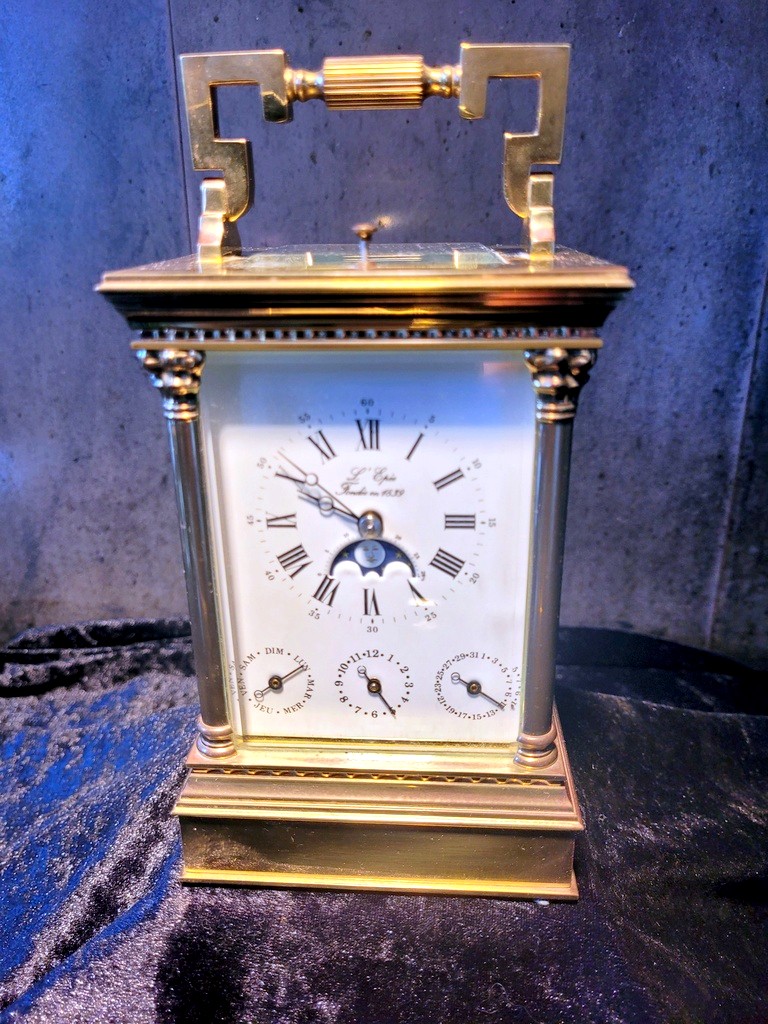  Pendule d'Officier " L'Ep&eacute;e "VENITIENNE &agrave; Phases de Lune - France - XXe Si&egrave;cle