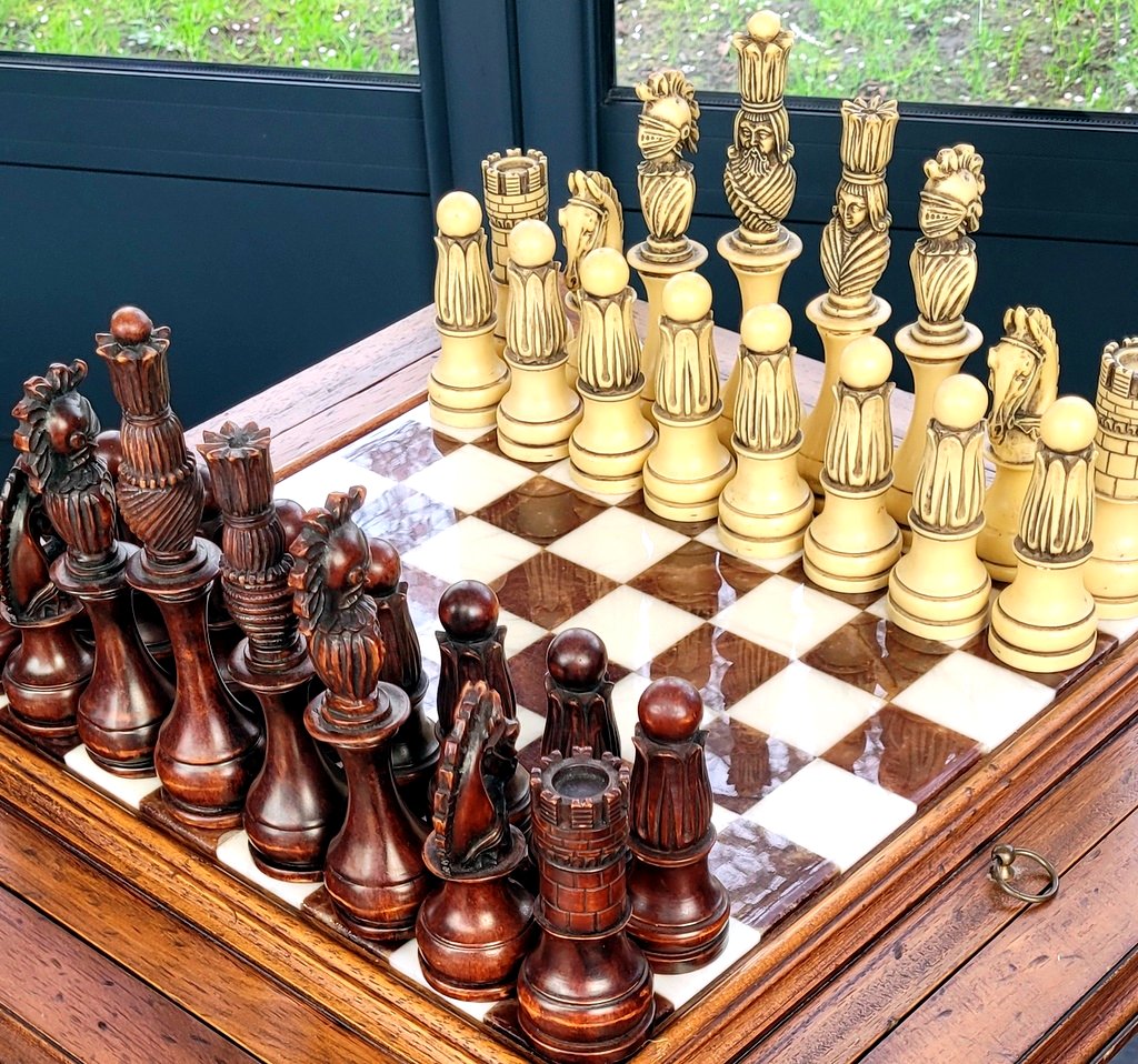 "chessboard" Side Table, 20th Century-photo-2