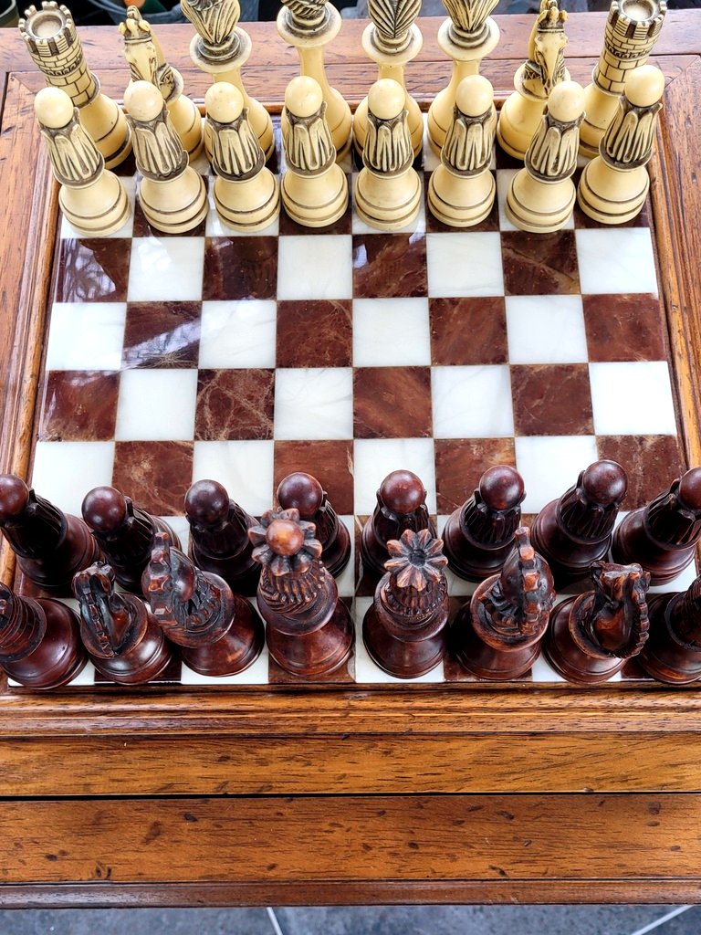 "chessboard" Side Table, 20th Century-photo-3