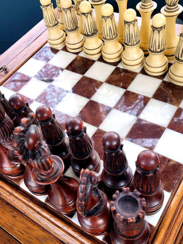 "chessboard" Side Table, 20th Century-photo-2