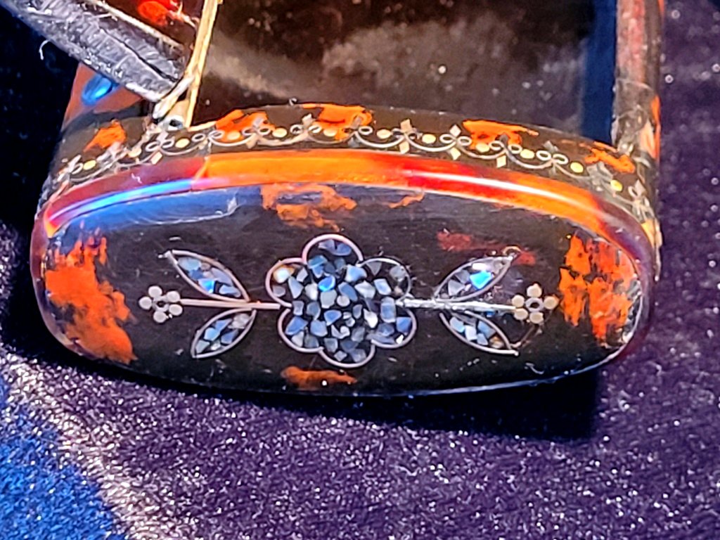 Franc Maçonnerie  " Tabatière " en Ecaille avec Incrustations en Argent & Nacre - XVIIIe Siècle-photo-5