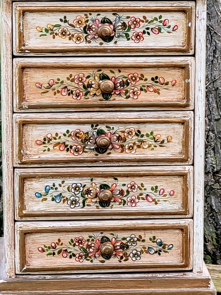 Florentine Painted Bedside Table - 20th Century-photo-2