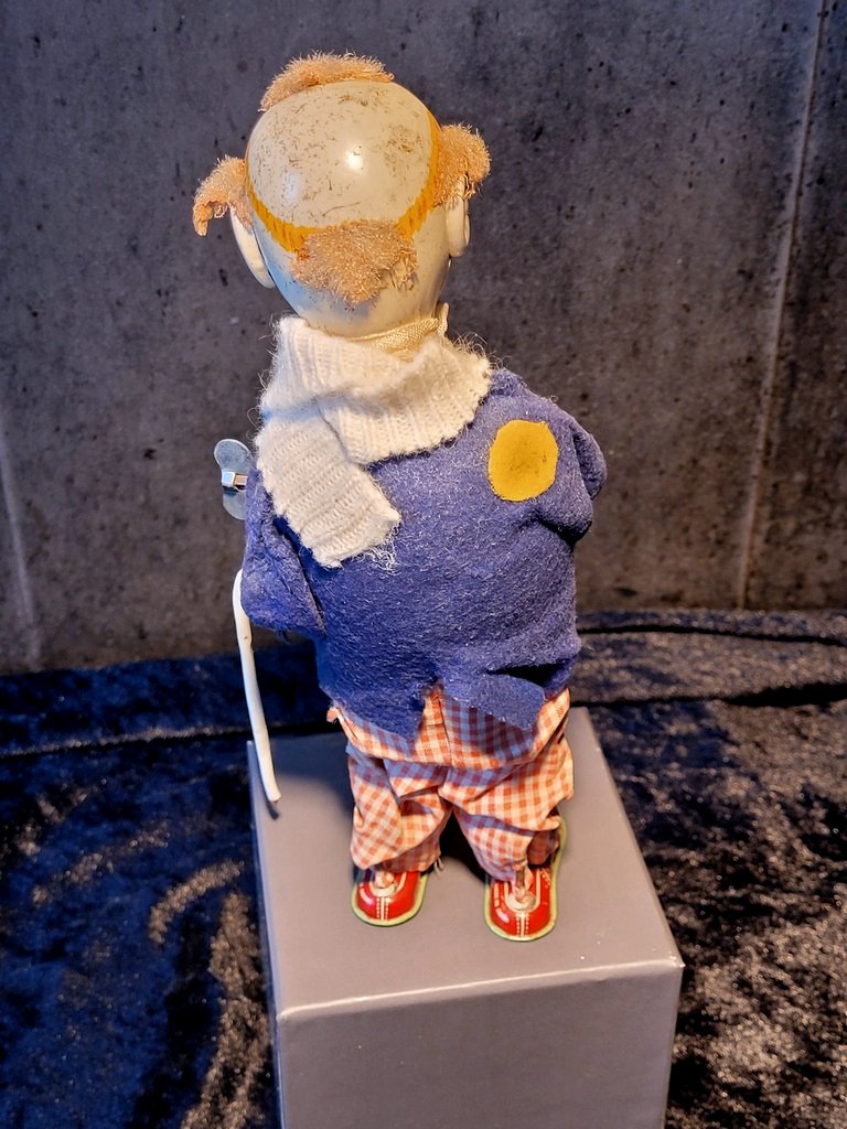 " Clown  " Jouet Automate  Vintage  Mécanique des Années 50 .-photo-3