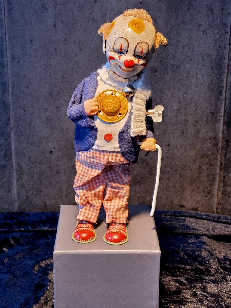 " Clown  " Jouet Automate  Vintage  Mécanique des Années 50 .