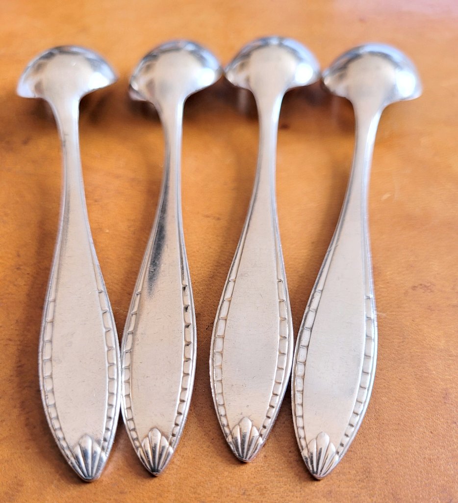 Ensemble de 4 Petites Cuill&egrave;res provenant du George V  Paris  - Maison Christofle - Art D&eacute;co -photo-4