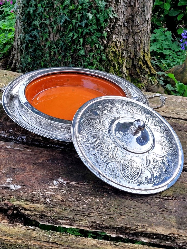 Large Moroccan Silver Tajine Dish-photo-1