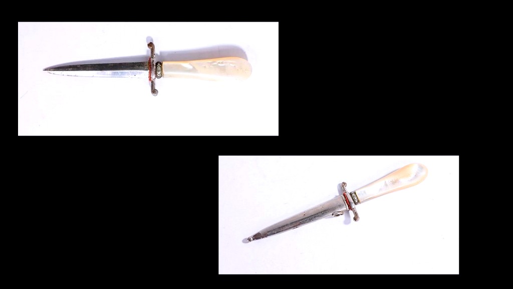 Dague de Petite Vertu, dite "Pique-Couilles" à manche en Nacre  avec son Fourreau - XIXe Siècle-photo-3