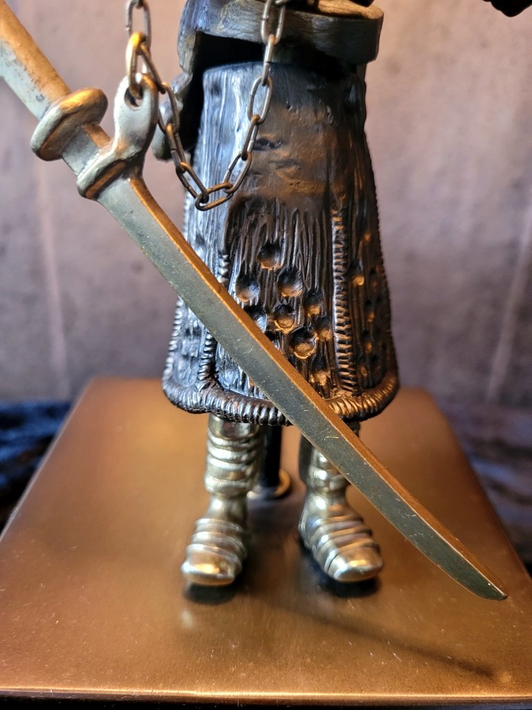  Bronze "samurai" Lamp - Sheet Metal Shade First Half Of The 20th Century-photo-4