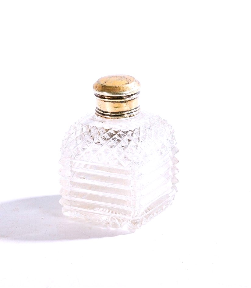 Coffret à Senteurs en Marqueterie de Palissandre avec 4 Flacons en Cristal Taillé - XIXe Siècle-photo-3