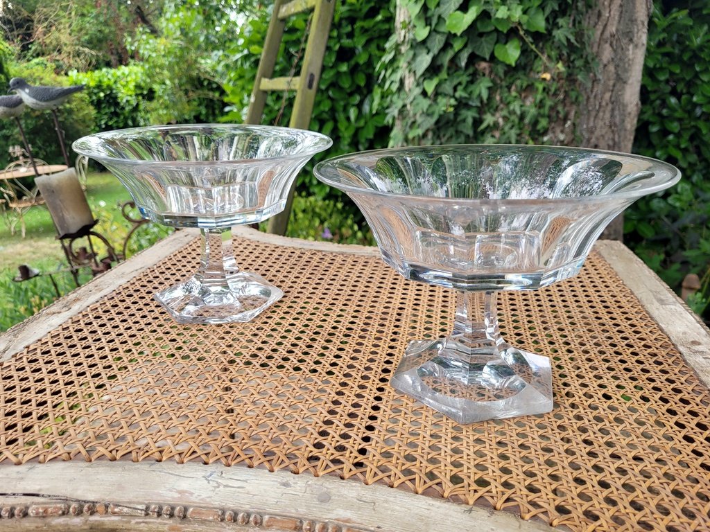 Paire de Grandes Coupes en Cristal de Baccarat Harcourt -  XIXe Si&egrave;cle