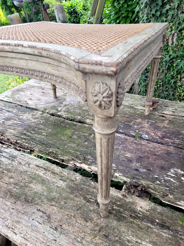 Bench With A Lacquered And Carved Wooden Backrest - 18th Century - Louis XVI Period -photo-5
