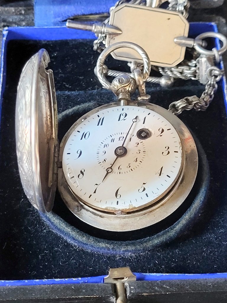 Antique Pocket Watch With A Solid Silver Rooster Châtelaine, Early 19th Century-photo-4