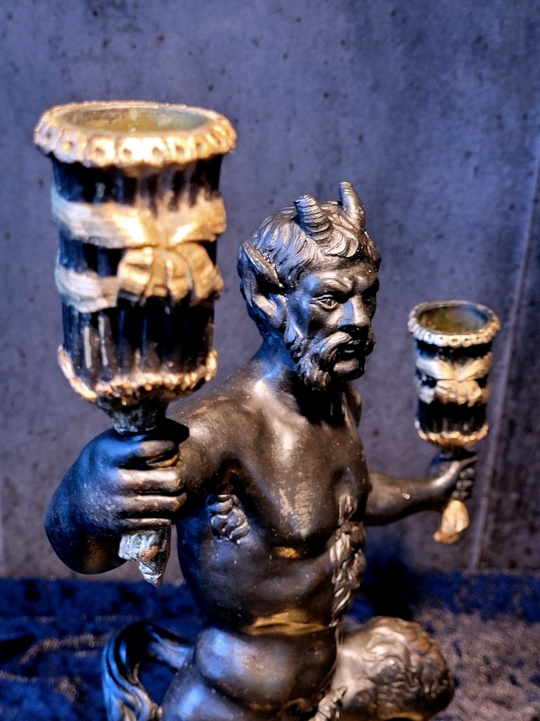  Large Bronze Candelabra Depicting -photo-2