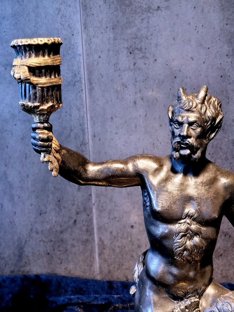 Large Bronze Candelabra Depicting -photo-3
