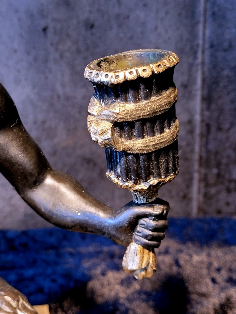 Large Bronze Candelabra Depicting -photo-2