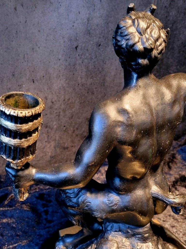  Large Bronze Candelabra Depicting -photo-7