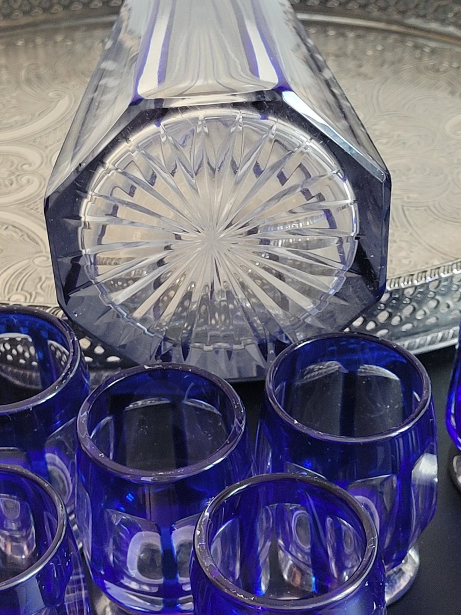 Saint-louis Crystal And Solid Silver Liqueur Set-photo-2