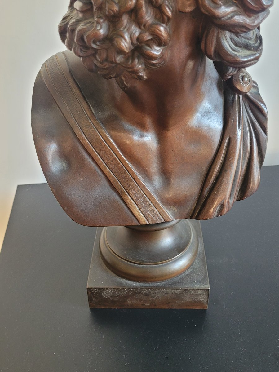 Grand Buste de Menelas en Bronze du XIXe Siècle  1880-photo-1