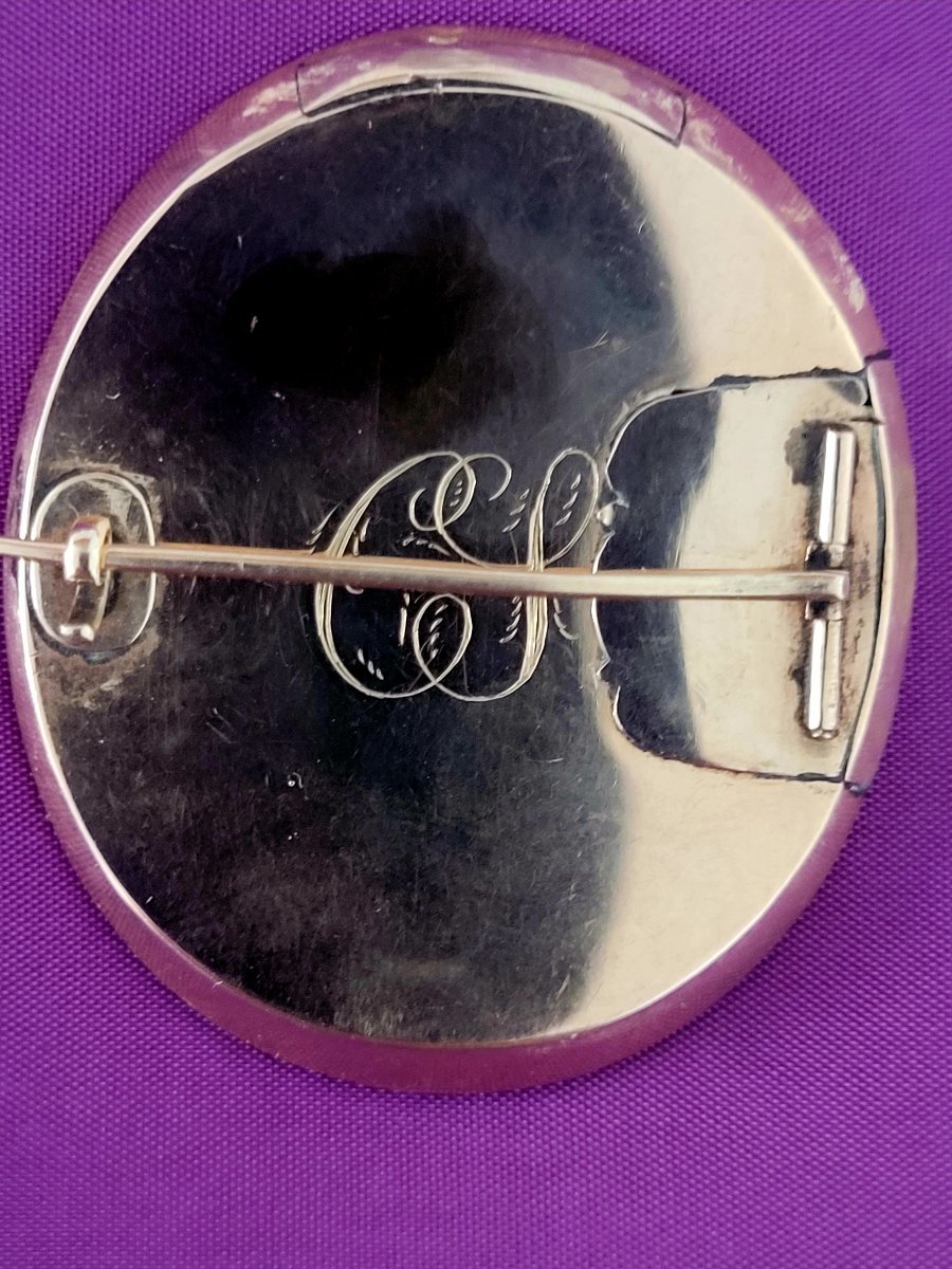 Broche en Or avec Miniature peinte- XVIIIe Siècle -photo-1