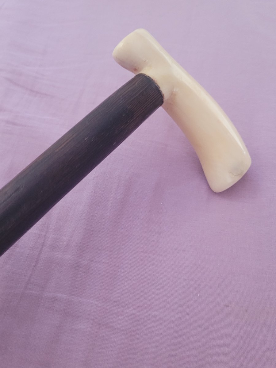 Art Deco Walking Stick Made Of Rosewood.