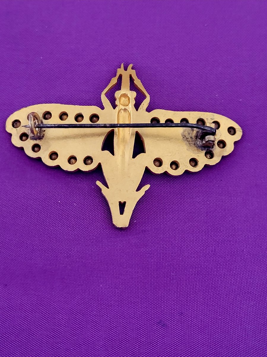 Vintage Art Deco Grasshopper Brooch - 1920-photo-4